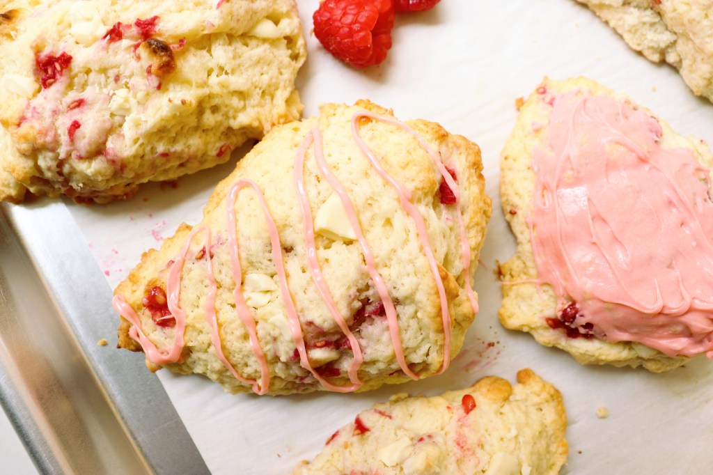 Raspberry & White Chocolate Scones